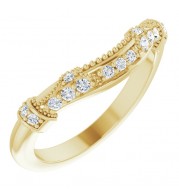 14K Yellow 1/6 CTW Diamond Vintage-Inspired Matching Band