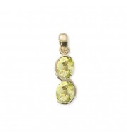 14Ky 2-10X8 Oval Oro Verde Quartz Pendant