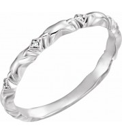 14K White .02 CTW Diamond Anniversary Band