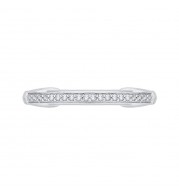 Shah Luxury 14K White Gold Round Diamond Wedding Band
