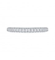 Shah Luxury 14K White Gold Round Diamond Half-Eternity Wedding Band