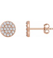 14K Rose 1/3 CTW Diamond Cluster Earrings