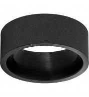 Black Zirconium Flat Band with Sandblast Finish