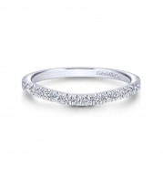 Gabriel & Co. 14k White Gold Contemporary Curved Wedding Band