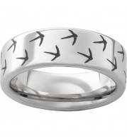 Serinium Pipe Cut Band with Turkey Tracks Laser Engraving