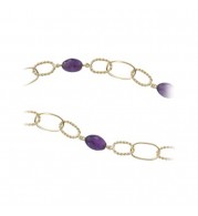 Carla 14k Yellow Gold Twist Ovals Faceted Necklace