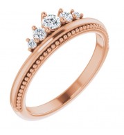 14K Rose 1/5 CTW Diamond Stackable Crown Ring