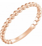 14K Rose 2 mm Stackable Bead Ring