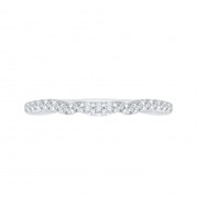 Shah Luxury 14K White Gold Round Diamond Wedding Band