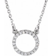 14K White 1/10 CTW Diamond Circle 16 Necklace