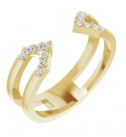 14K Yellow 1/8 CTW Diamond Geometric Ring