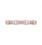 Shah Luxury 14K Rose Gold Round Diamond Eternity Wedding Band