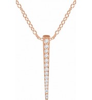 14K Rose 1/4 CTW Diamond Graduated Bar 16-18 Necklace