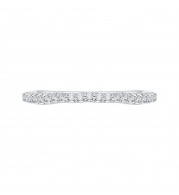 Shah Luxury 14K White Gold Round Diamond Wedding Band