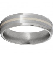 Titanium Beveled Edge Band with a 1mm Sterling Silver Inlay and Satin Finish