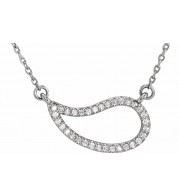 14K White 1/6 CTW Diamond Paisley 18 Necklace