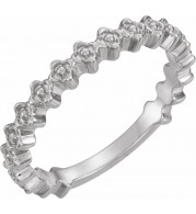 14K White Clover Stackable Ring
