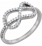 14K White 1/3 CTW Diamond Knot Ring