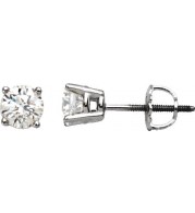 14K White 1/4 CTW Diamond Stud Earrings