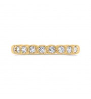 Shah Luxury Round Half-Eternity Diamond Wedding Band In 14K Yellow Gold