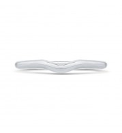 Shah Luxury Plain Wedding Band In 14K White Gold