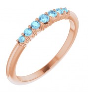 14K Rose Aquamarine Stackable Ring