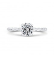 Shah Luxury 14K White Gold Solitaire Engagement Ring (Semi-Mount)