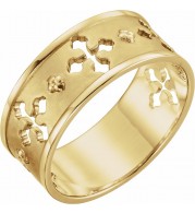 14K Yellow Pierced Cross Ring