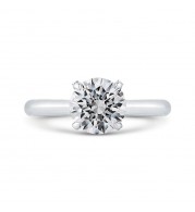 Shah Luxury 14K White Gold Round Cut Diamond Engagement Ring (Semi-Mount)