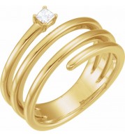 14K Yellow 1/10 CTW Diamond Freeform Ring