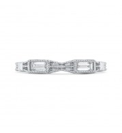 Shah Luxury 14K White Gold Baguette Diamond Wedding Band