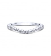 Gabriel & Co. 14k White Gold Contemporary Curved Wedding Band