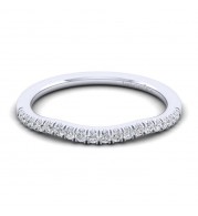 Gabriel & Co. 14k White Gold Contemporary Curved Wedding Band