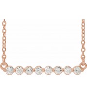 14K Rose 1/4 CTW Diamond Bar 18 Necklace