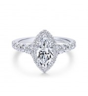 Gabriel & Co. 14k White Gold Entwined Halo Engagement Ring