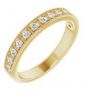 14K Yellow 1/4 CTW Diamond Milgrain Anniversary Band