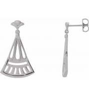 14K White Vintage-Inspired Dangle Earrings