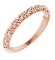 14K Rose .08 CTW Diamond Anniversary Band