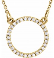 14K Yellow 1/8 CTW Diamond 16 Necklace