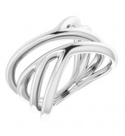 14K White Negative Space Ring