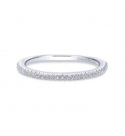 Gabriel & Co. 14k White Gold Contemporary Curved Wedding Band