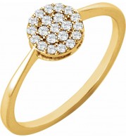 14K Yellow 1/5 CTW Diamond Cluster Ring