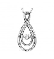 Gems One Silver (SLV 995) Diamond Rhythm Of Love Neckwear Pendant   - 1/8 ctw