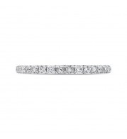 Shah Luxury 14K White Gold Round Diamond Half-Eternity Wedding Band