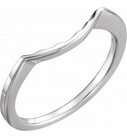 14K White Matching Band for 6.5 mm Round Ring