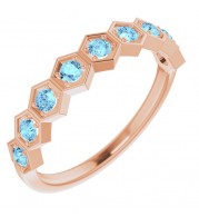 14K Rose Aquamarine Stackable Ring