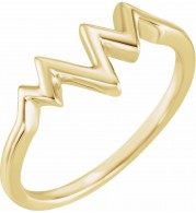 14K Yellow Heartbeat Ring