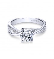 Gabriel & Co. 14k White Gold Contemporary Bypass Engagement Ring