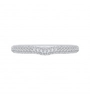 Shah Luxury 14K White Gold Round Diamond Wedding Band
