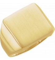 14K Yellow 16 mm Square Signet Ring